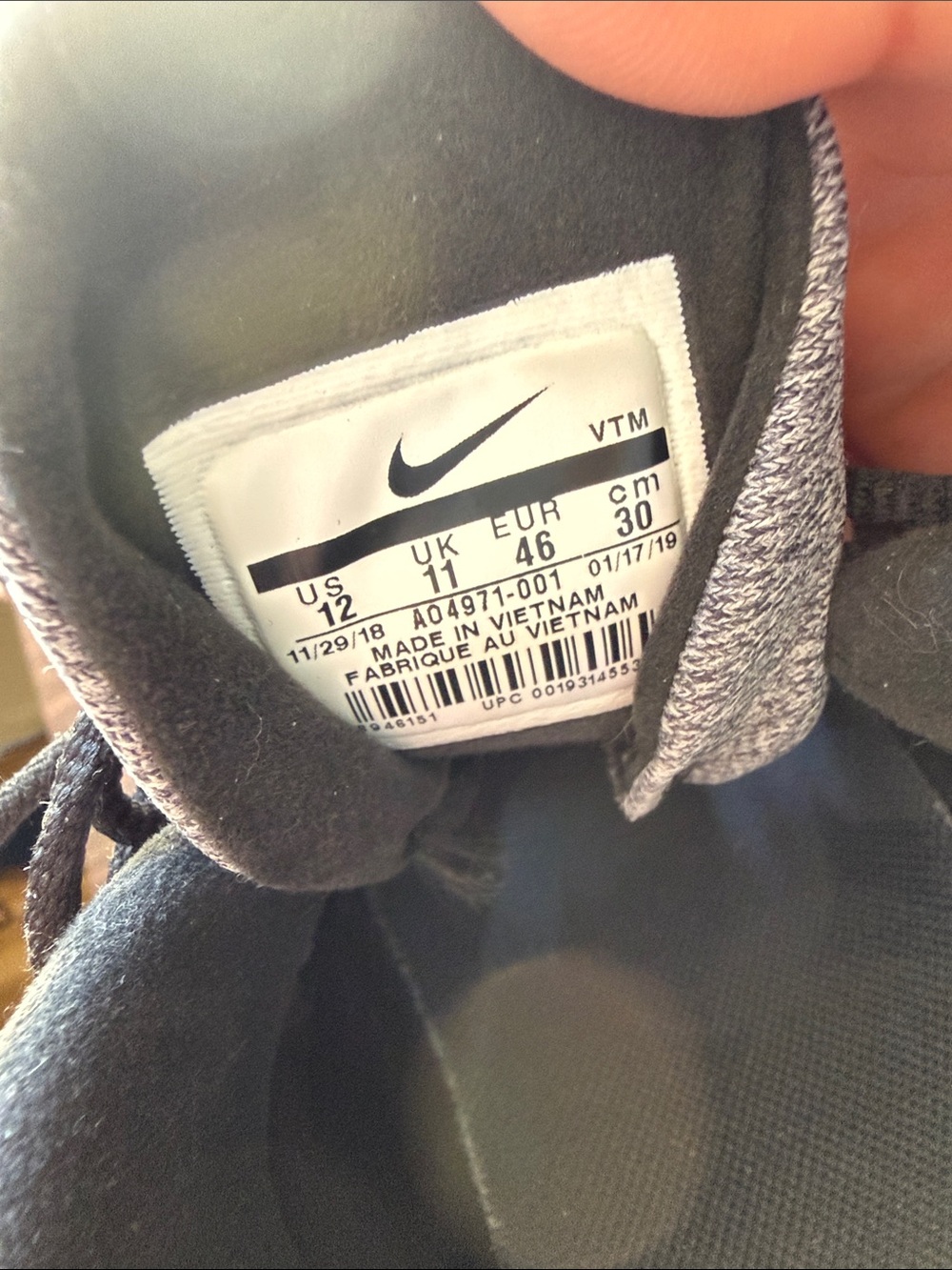 Nike Black, Gray & White Men's Air Max-Style Sneakers - Picture 3 of 4